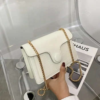 

Simple One-Shoulder Small Bag WOMEN'S Bag 2020 Summer New Style Fashion Versatile INS Chain Shoulder Bag Casual Square Sling Bag
