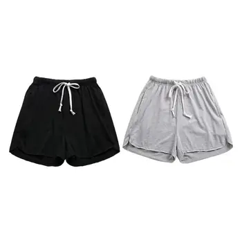 

Women Summer Sport Shorts Drawstring Elastic Waist Loose Workout Running Solid Color Beach Casual Boardshorts