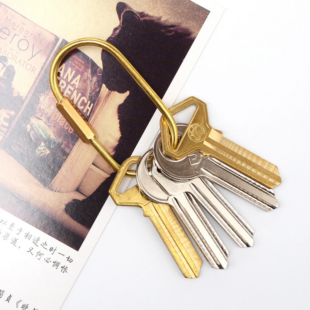 Brass Oval Key Ring Split Chain Jump Holder Loop Craft Accessory 59x33mm