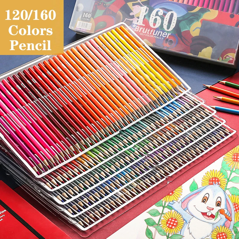

120/150/160 Colors Professional Oil Water Color Pencils Set Wood Color Pencil Artist Painting Sketching School Art Supplies