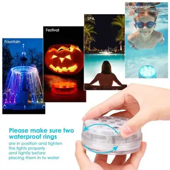 

UPGRATED 10 LED LIGHT Party Lamp Swimming Pool Light Underwater Light Remote Control LED-Light Aquarium Submersible Multi Color