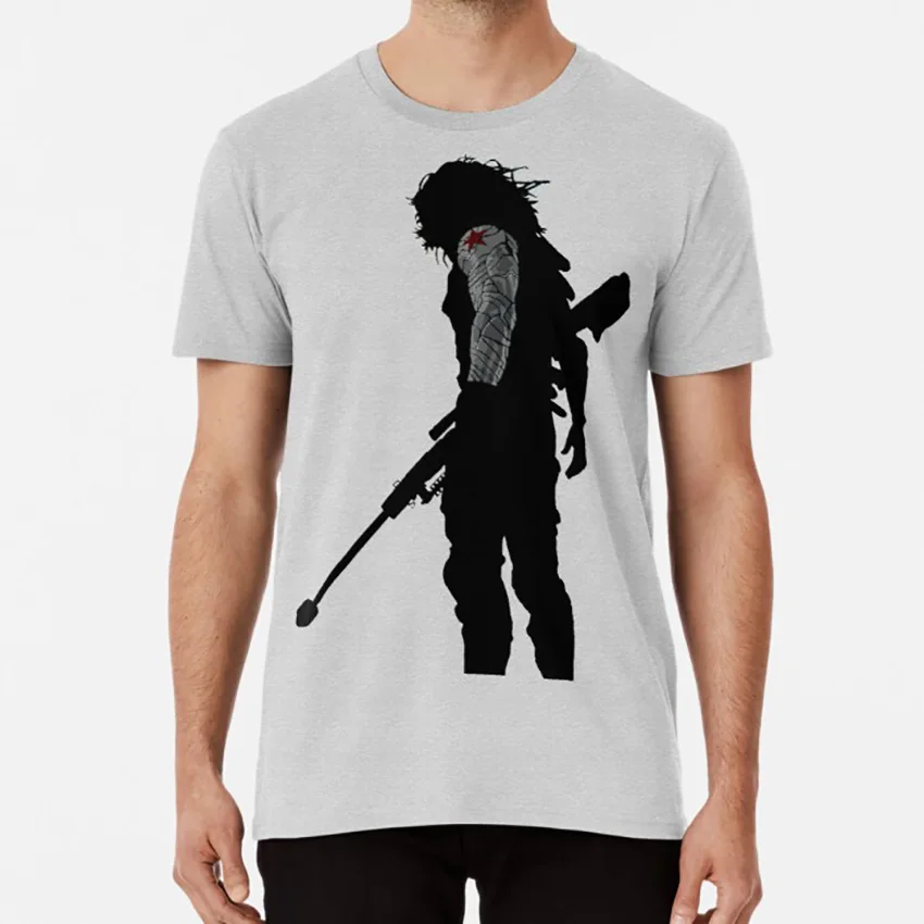 Зимний Солдат силуэт Футболка Капитан Америка civil war steve rogers bucky barnes stucky falcon |