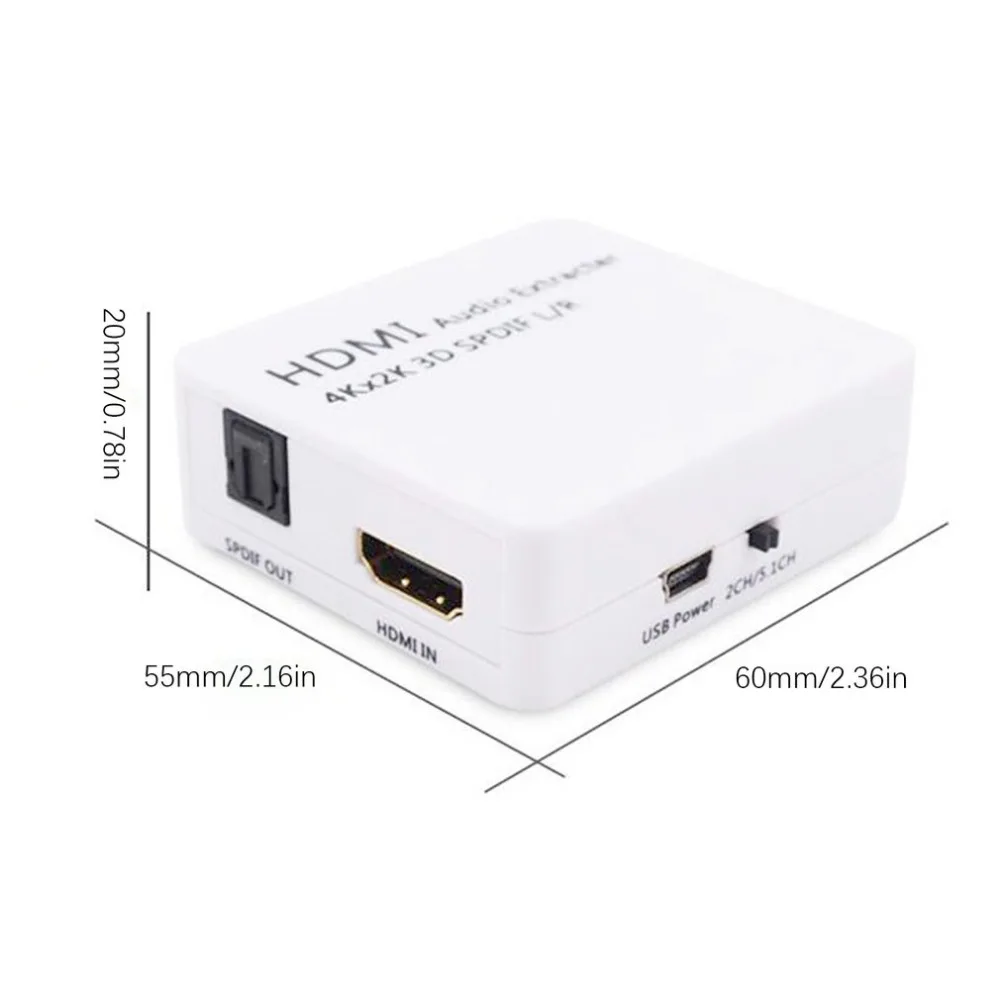 Аудио экстрактор 4K HDMI к HDMI и оптический Spdif 3,5 мм стерео портативный HDMI аудио экстрактор