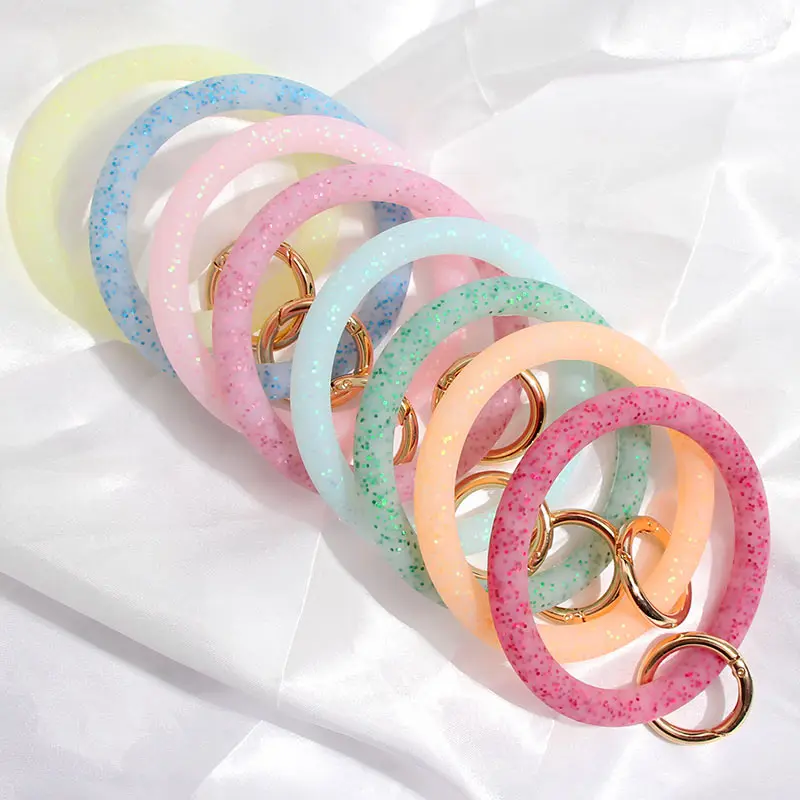 

JUST FEEL Silicone Wristlet O Keychain Key ring Comfortable Wear O Key Ring Car Key Chain Perfect for Everyone