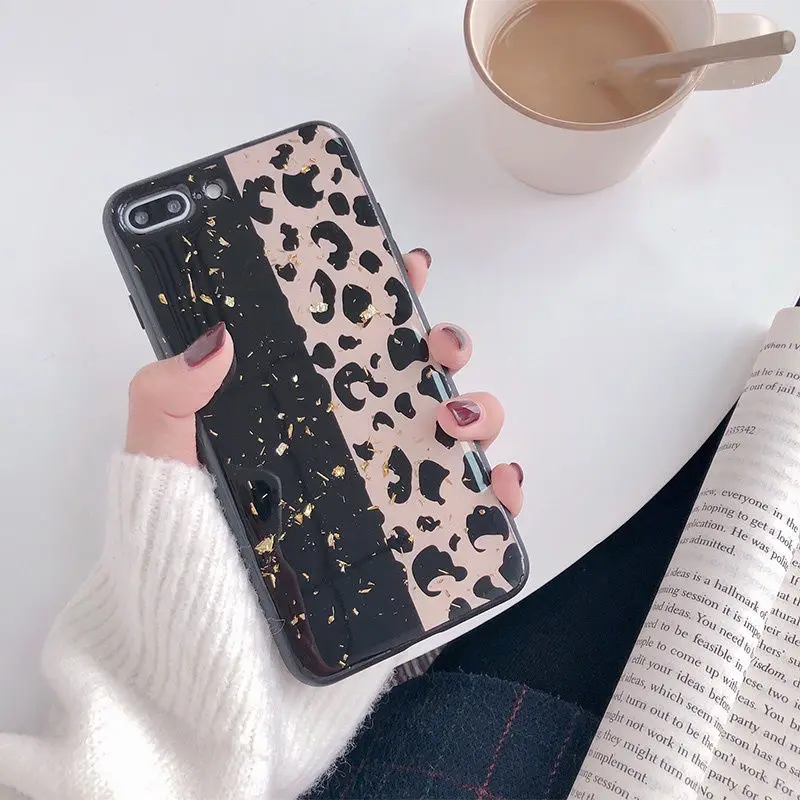 Золотой Фольга леопардовый чехол для телефона для iPhone 11 11Pro Max X XS Max XR Мягкий ТПУ чехол для iPhone 6 6s 7 8 Plus блестящая задняя крышка