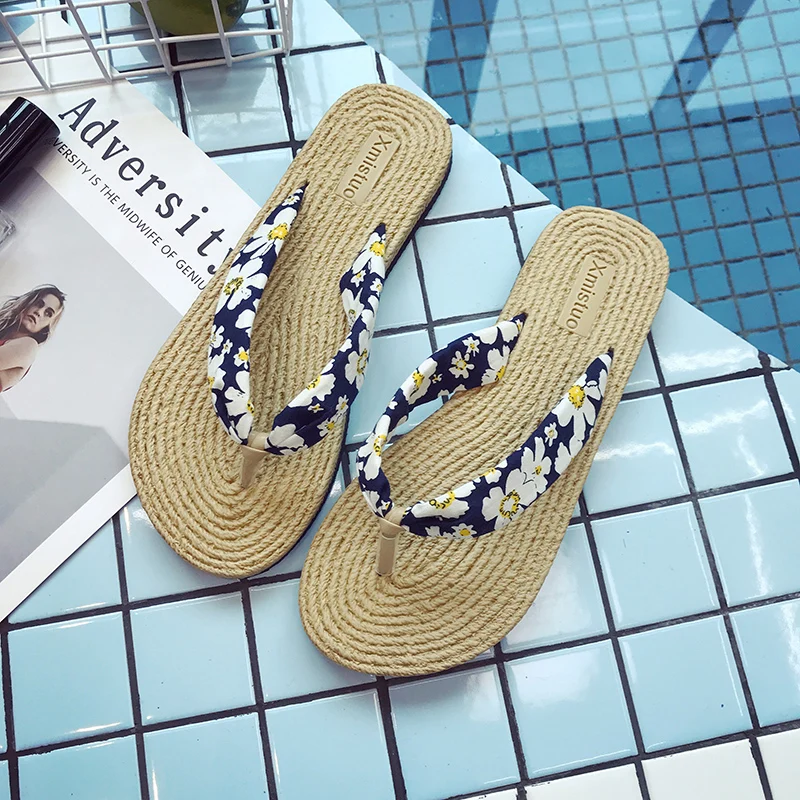 Women Slippers Beach Flip Flop Summer New Vacation Casual Slippers Fashion Light Female Outdoor Pool Sandals Women Shoes - Цвет: shenlanbaihua