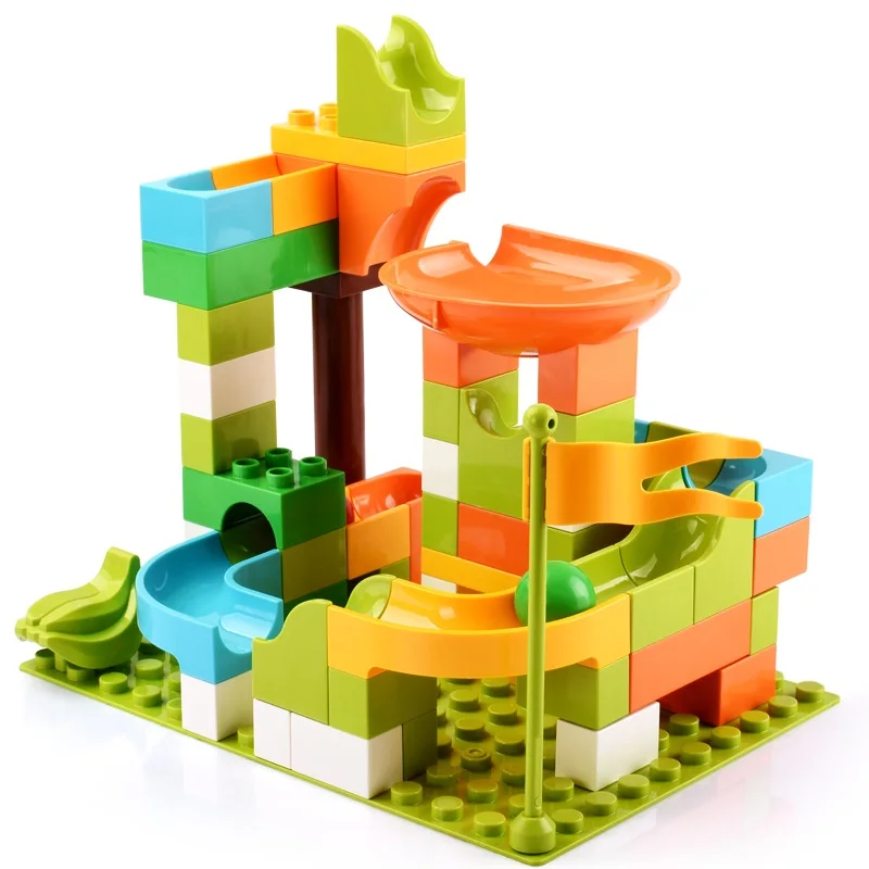 52-296PCS Marble Race Run Tracking Building Blocks Sets Compatible LegoINGlys Duploed Maze Ball Bricks Funnel Slide Blocks Toys
