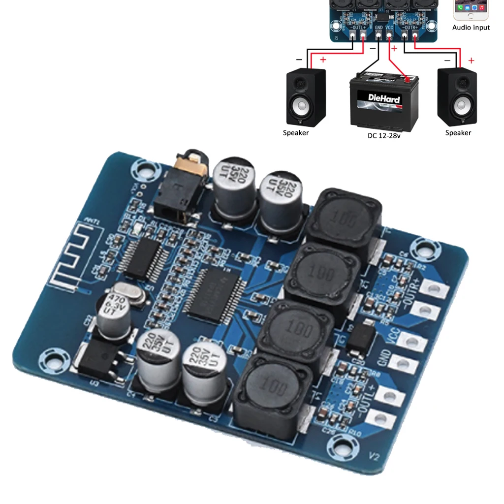 Tpa3118 2X30 Вт 8-26 В постоянного тока Bluetooth стереонаушники цифровой усилитель мощности доска для Diy игрушки модель усилителей