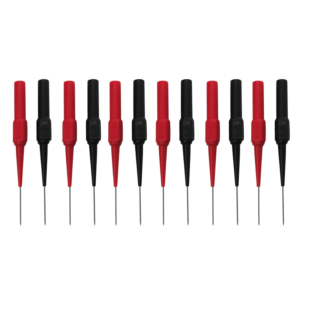 12 pcs Needle Piercing Tester Test Probes with 4mm Banana Socket for Multimeter for Auto Maintainance