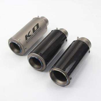 51/60mm Universal Motorcycle Exhaust Tail Pipe Without Muffler Titanium Alloy 235mm Exhaust System Modified For ATV Street Bike