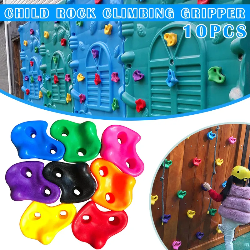 As shown 10 шт. скалолазание держит DIY скалы настенные игрушки крепления для детей Дети Открытый Крытый BJStore - Цвет: As shown