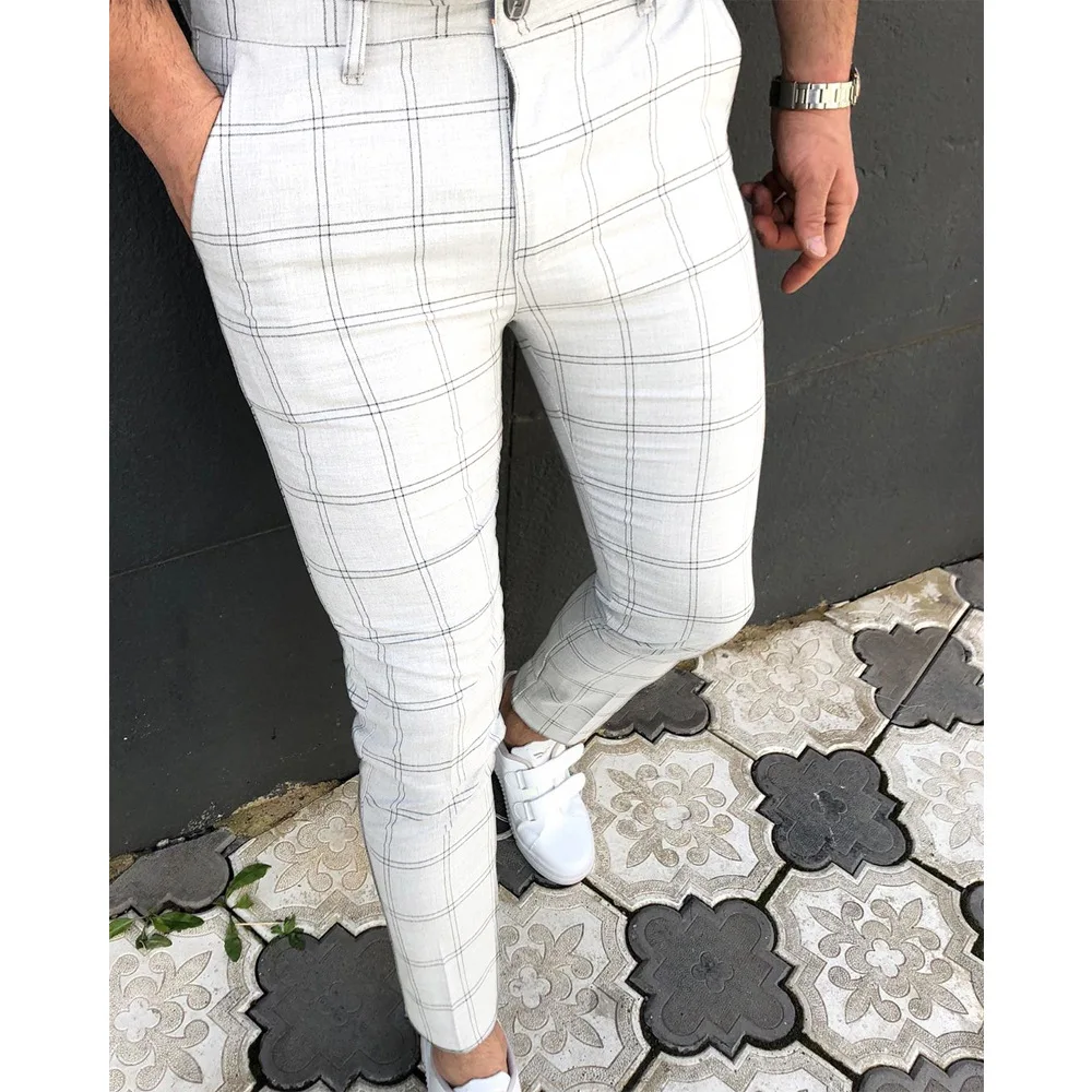 Men Clothing Hot Work Stretch Pants Spring Autumn New Fashion Grey Blue Multicolor Casual Trousers Pencil Pants For Men Business 4