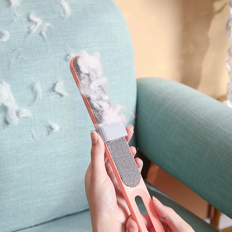 Pet Hair Remover Hair Removal Brush Pet Dog Cat Hair Brush Reusable Double-sided Hair Removal Brush Portable Dust Removal Sofa Clothes Cleaning Flannel Tool