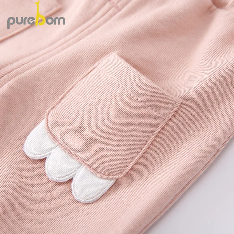 Pureborn/Одежда для маленьких девочек; костюм из двух предметов; повседневная спортивная одежда; костюм с героями мультфильмов; Одежда для новорожденных; сезон весна-осень