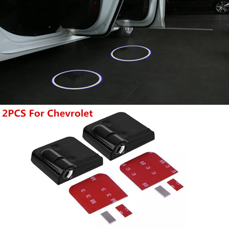 

2pcs car styling car door light led logo welcome projector light universal wireless Interior light for Chevrolet Peugeot Citroen