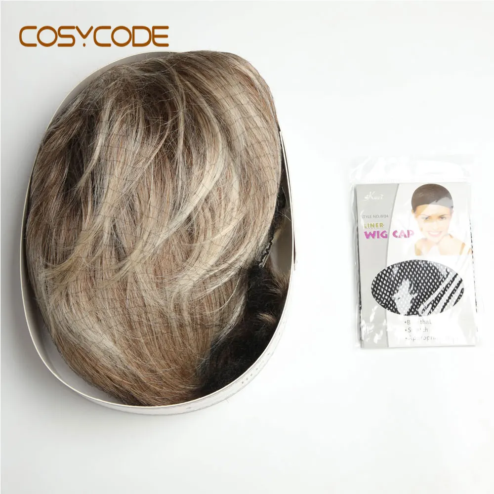 COSYCODE, синтетический блонд, парик для женщин, без шнурка, косплей, парик, цвет 613, прямой парик с челкой, натуральная волна, средняя часть костюма