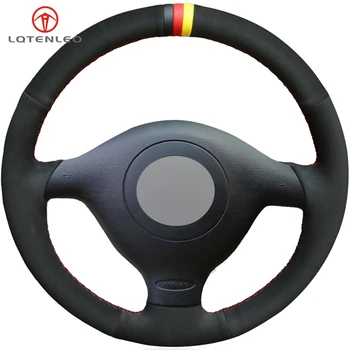 

LQTENLEO Black Suede DIY Car Steering Wheel Cover for Seat Leon MK1 (1M) 1998-2005 Skoda Fabia RS 2003 Fabia 1 (6Y) 2004-2005