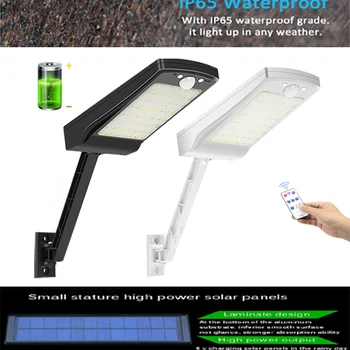 

LED Solar Motion Sensor Wall Light Outdoor Street Lamp with Remote Control Waterproof Garden Street Lamp Adjustable