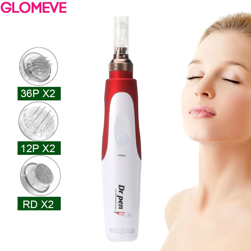 N2 W Dr pen Micro Needle Derma Stamp Therapy Beauty Tools с 6 шт. байонетным картриджем наконечники для игл