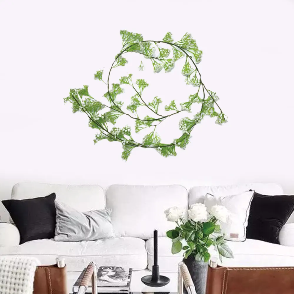 

185cm Artificial Starry Wreath Decorative Rattan Wreath Simulation Plastic Fake Flower Home Wedding Door Wall Decoration