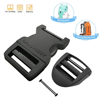 

Field Repair Buckle Plastic Buckle Adjustable Quick Buckle 1 Inch Strap Flat Side Release for Backpack(2pcs)