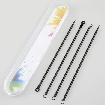 

4pcs/Box Stainless Steel Blackhead Remover Neddles Acne Facial Cleanser Needle Pimple Spot Extractor Beauty Tools Skin Care
