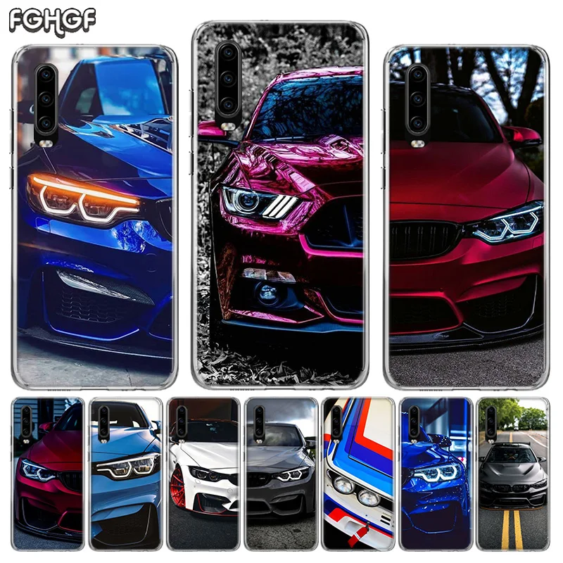 Синий красный Силиконовый чехол для телефона Bmw huawei P30 P20 mate 20 10 Nova 5 5i Pro P10 lite P Smart +