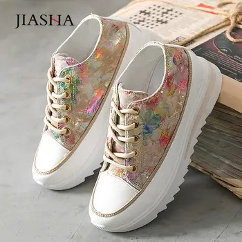 

Sneakers women shoes 2020 new fashion creepers platform shoes woman sneakers floral lace up women casual shoes tenis feminino