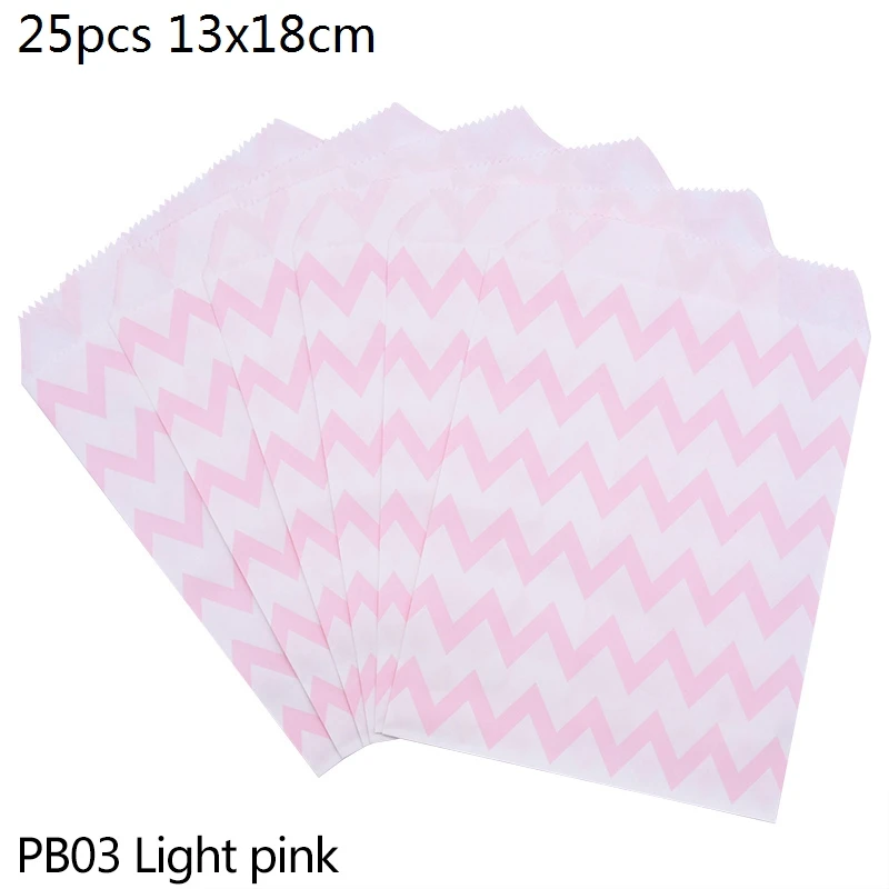 Крафт-бумажные пакеты для печенья, печенья, конфет - Цвет: B03-25pcs light pink