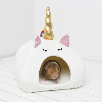 

Small Animal House Guinea Pigs Hamsters Hedgehogs Dutch Rats Ferrets Bearded Dragon Rabbits High Quality White Unicorn Pet Bed