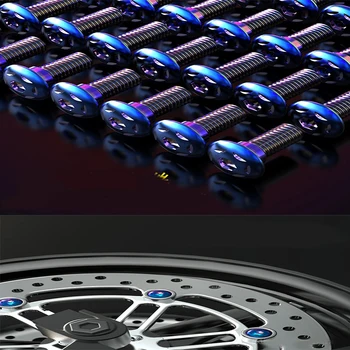 

Stainless Steel Motorcycle Disc Brake Bolt Burnt Titanium Screw Bolts M8X20 Floating Plate With Step Accessories