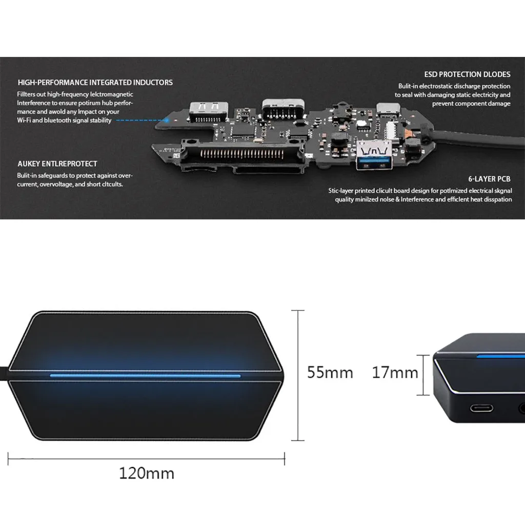 HDMI преключатель USB-C Многофункциональный узловой центр Тип с разъемами типа C и HDMI 8-в-1 переходник удлинитель док-станция для# guahao