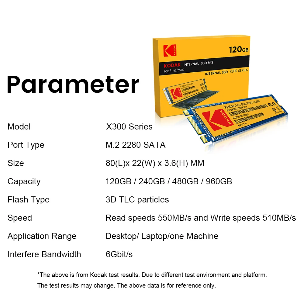 Original Kodak X300 SSD Hard Disk M.2 2280 120GB 240GB 480GB 960GB 550MB/s Internal Solid State Drive for Laptop Desktop 2 tb internal ssd