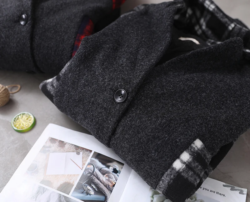 CHICEVER Plaid Hit Color Autumn Winter Coat Women Hooded Long Sleeve Oversize Casual Warm Coats Female 2020 Fashion New Clothes