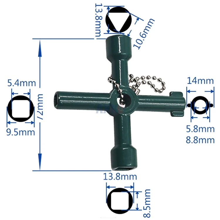 Многофункциональный 4 способа универсальный треугольник гаечный ключ сантехник ключи треугольник для электрический счетчик газа шкафы негерметичные радиаторы DBIRD