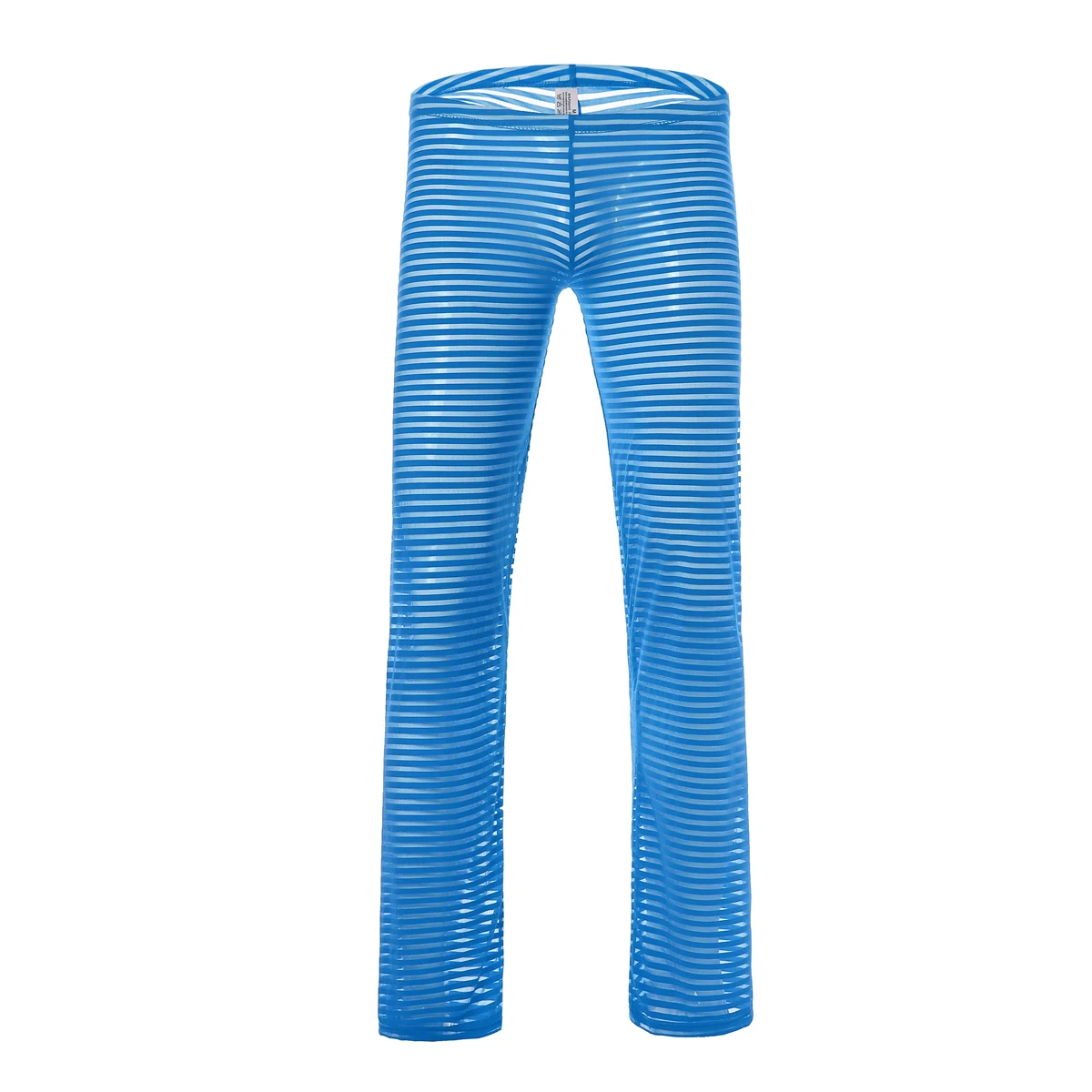 2 шт./компл. прозрачные свободные Повседневные длинные брюки сетки Для мужчин нижнее белье сексуальное Для мужчин нижнее белье топы зауженного кроя с пижамные костюмы - Цвет: Blue Pant