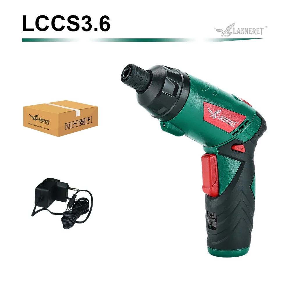 3.6V Color Box LANNERET 3,6 В аккумуляторная электрическая отвертка литий-ионная батарея Бытовая многофункциональная дрель/шуруповерт электропистолет инструменты светодиодный светильник - Цвет: 3.6V Color Box