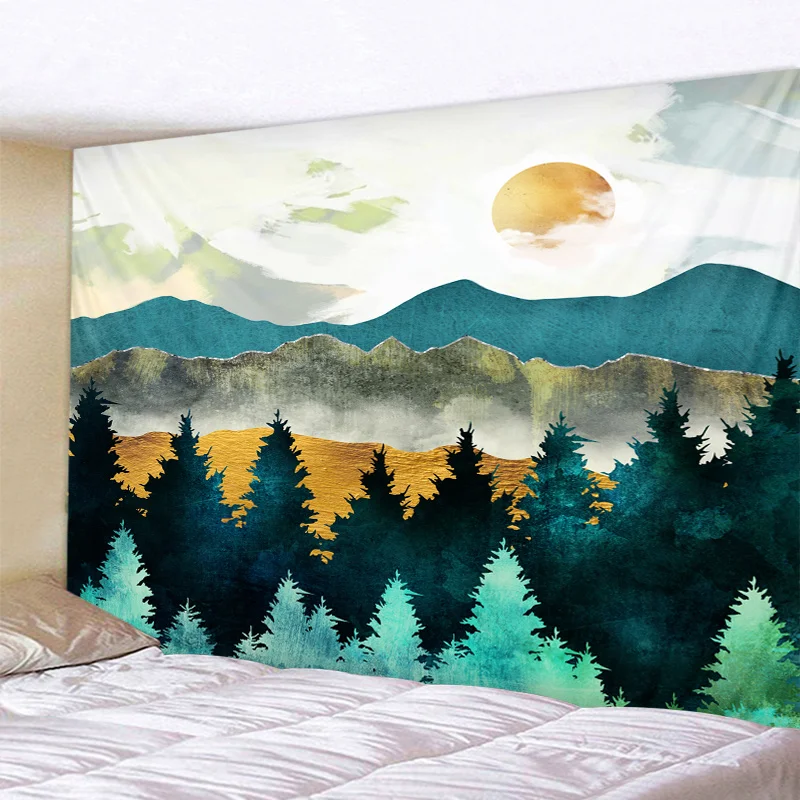 

Landscape painting Printed Large Wall Tapestry Cheap Hippie Wall Hanging Bohemian Wall Tapestries Mandala Wall Art Decor