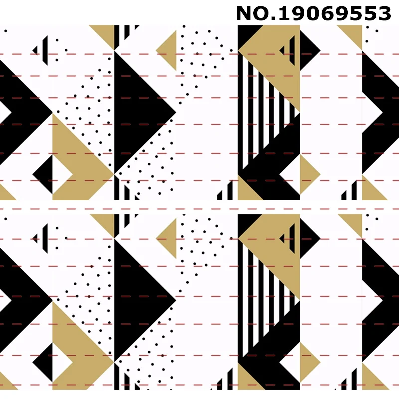 19069553 10 ярдов-разные размеры-лента Grosgrain-принт с геометрическим узором/19069544-9558 - Color: 19069553