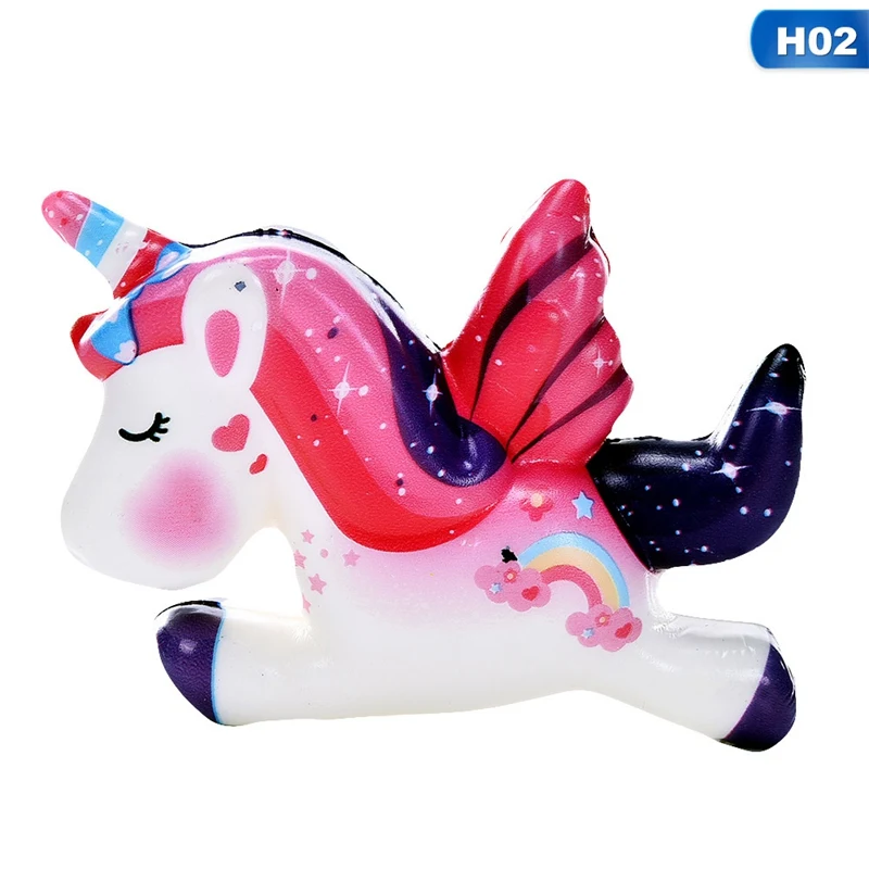 02 1 шт. Новые Kawaii Единорог Мягкие игрушки Горячие медленно поднимающиеся анти-стресс муха лошадь телефон ремешки подарок для детей - Цвет: 02