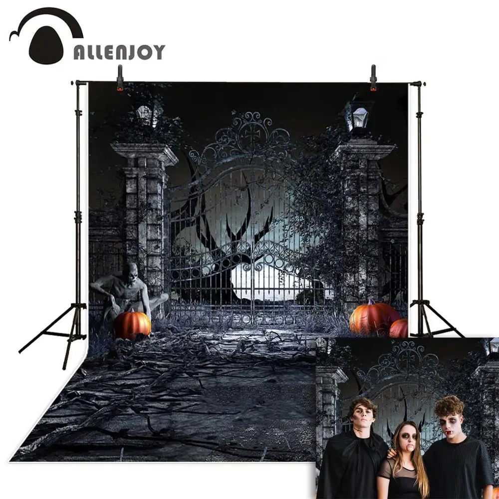 Allenjoy фотофоны страшный Хэллоуин фон Тыква дверь зомби ночь фон фотостудия фон
