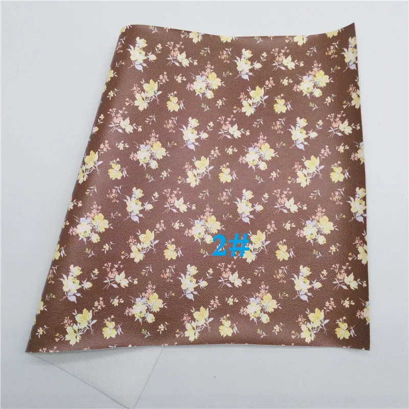Glitterwishcome 21X29 см A4 размер с цветочным принтом искусственная кожа ткань, синтетическая кожа ткань листы для бантов, GM505A - Цвет: 2