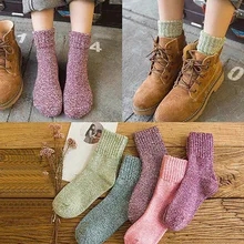 1 пара модных однотонных шерстяных женских носков с кроликом трендовые эластичные носки теплые шерстяные женские носки