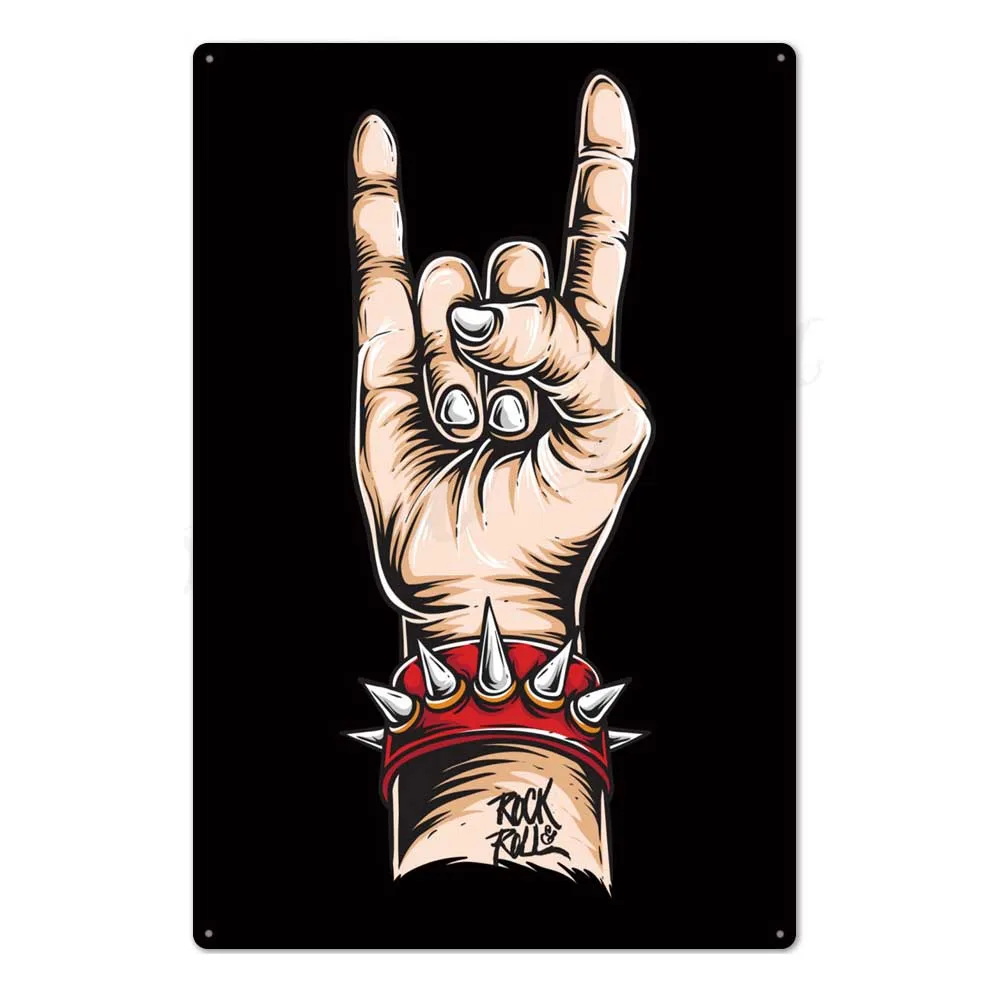 Оловянная винтажная металлическая вывеска Rock & Roll металлический винтажный