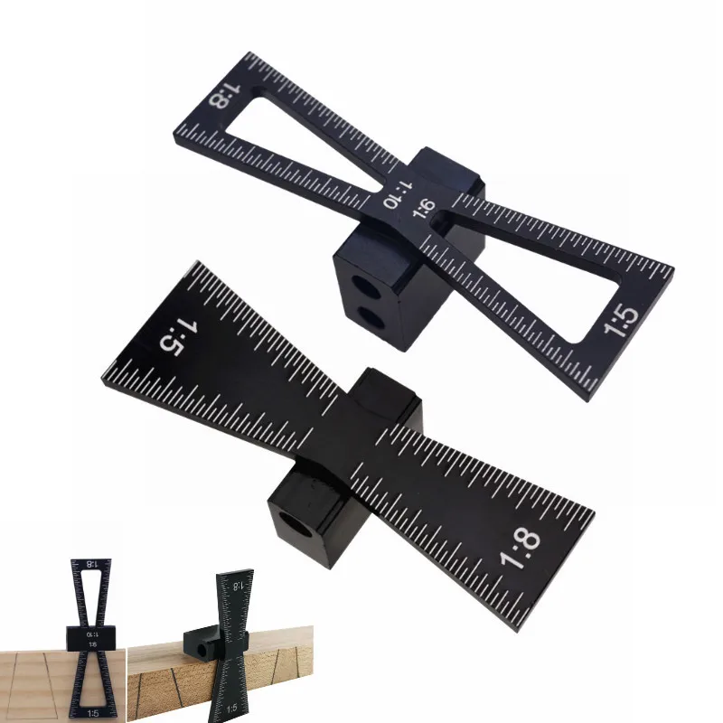 Woodworking Dovetail Marker Aluminum Alloy Marking Template 1:5 & 1:8 Wood Joint Gauge With Scale Guide Tools | Инструменты