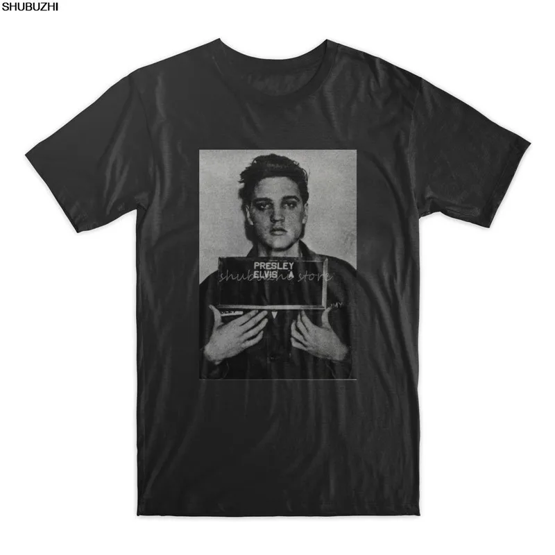 Футболка ELVIS PRESLEY MUGSHOT мужская хлопковая модная рубашка топ европейские размеры