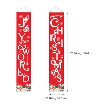 

1 Pair Couplet Joyful Beautiful Adorable Christmas Couplet Christmas Porch Sign for Party
