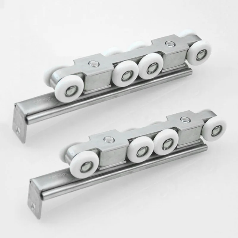 

Stainless Steel 8-wheel Slide Door Pulley Special For Wooden Doors Double Rod Adjust The Screw