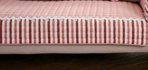 Чехлы для дивана, хлопок, для мебели, нескользящий коврик для дивана, в полоску, Современные чехлы для дивана, домашний текстиль, forros para muebles de sala CX527 - Color: pink