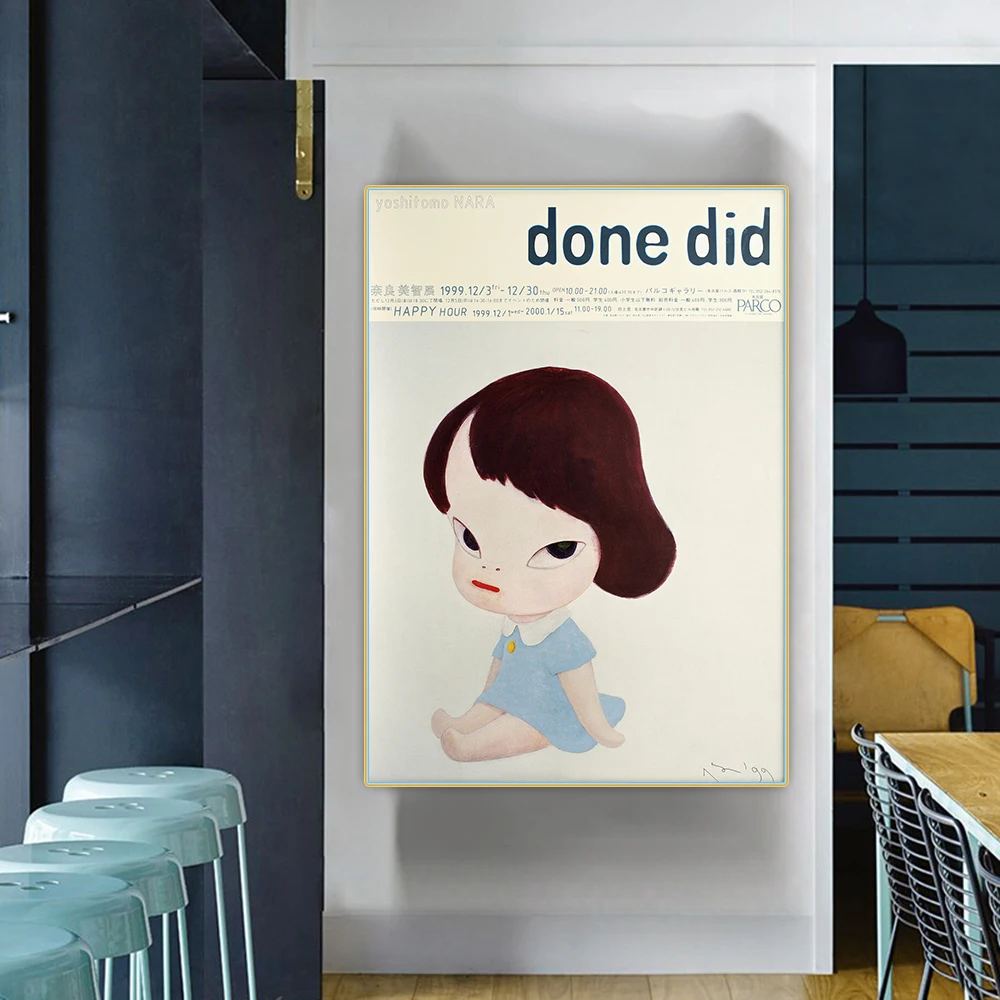 Yoshitomo Nara Poster Cartoon Wall Art Yoshitomo Nara Canvas schilderij Yoshitomo Nara Prints Modern Voor Home Wall Decor foto 50x50cmx1 geen frame